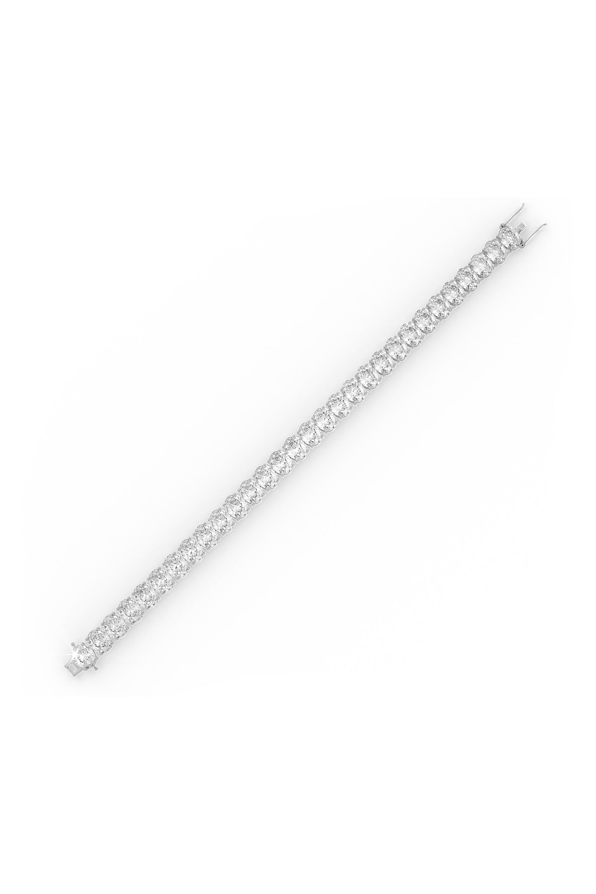 Oval Shaped Solitaire Tennis Bracelet