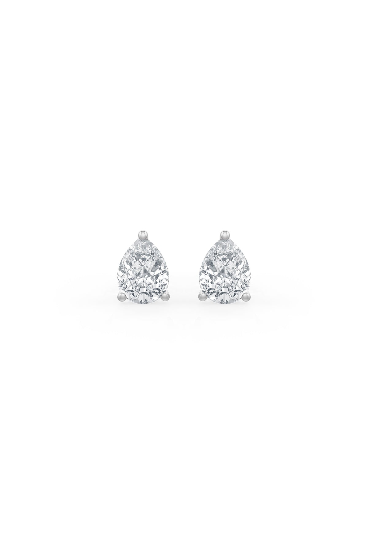 Pear Shaped 6x8mm Solitaire Stud Earrings