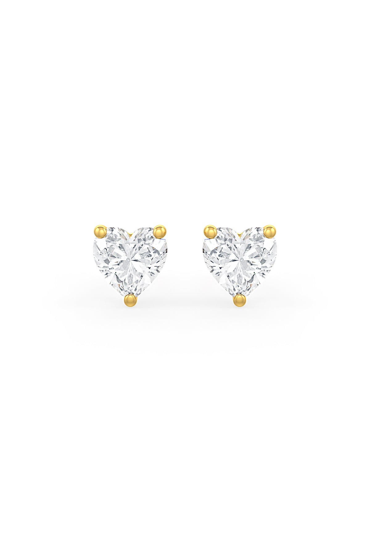 Heart Shaped 8x8mm Solitaire Stud Earrings