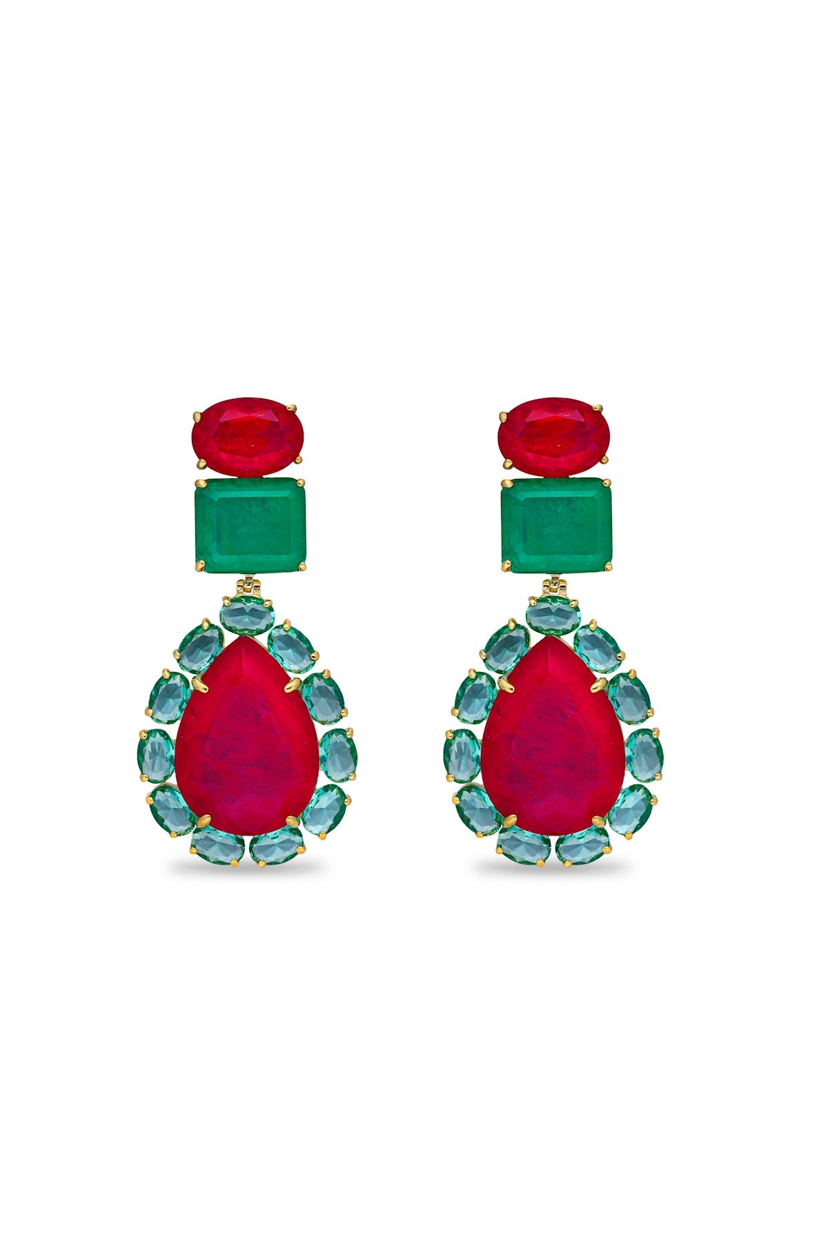 Peacock Paradise Chandelier Dangler Earrings