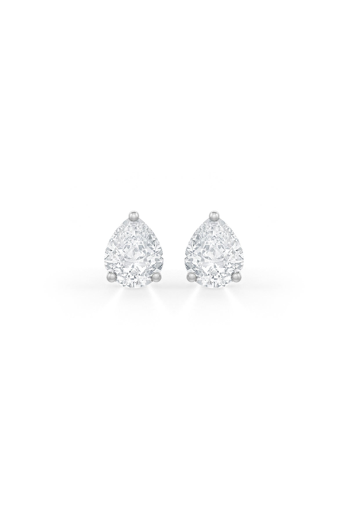 Pear Shaped 8x10mm Solitaire Stud Earrings