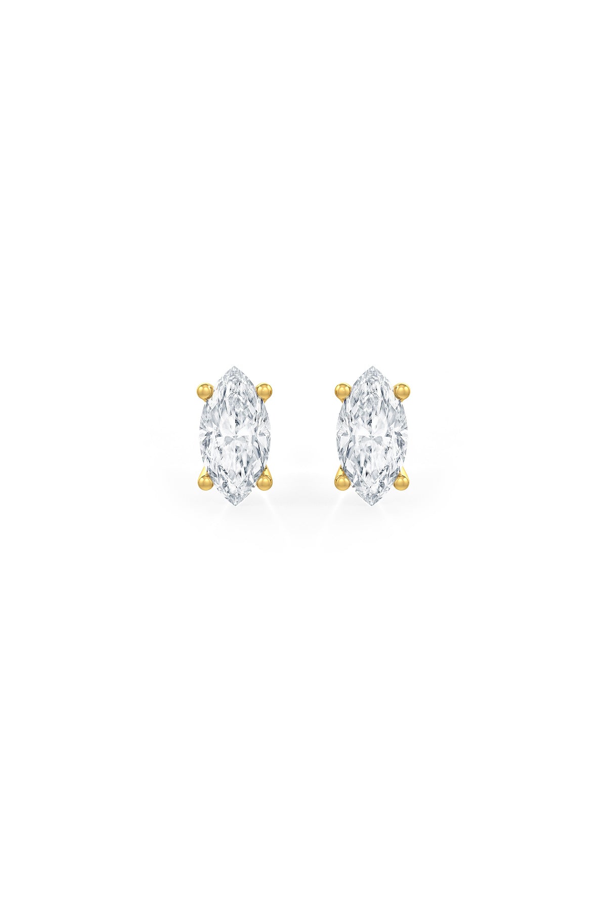 Marquise Shaped 4x8mm Solitaire Stud Earrings