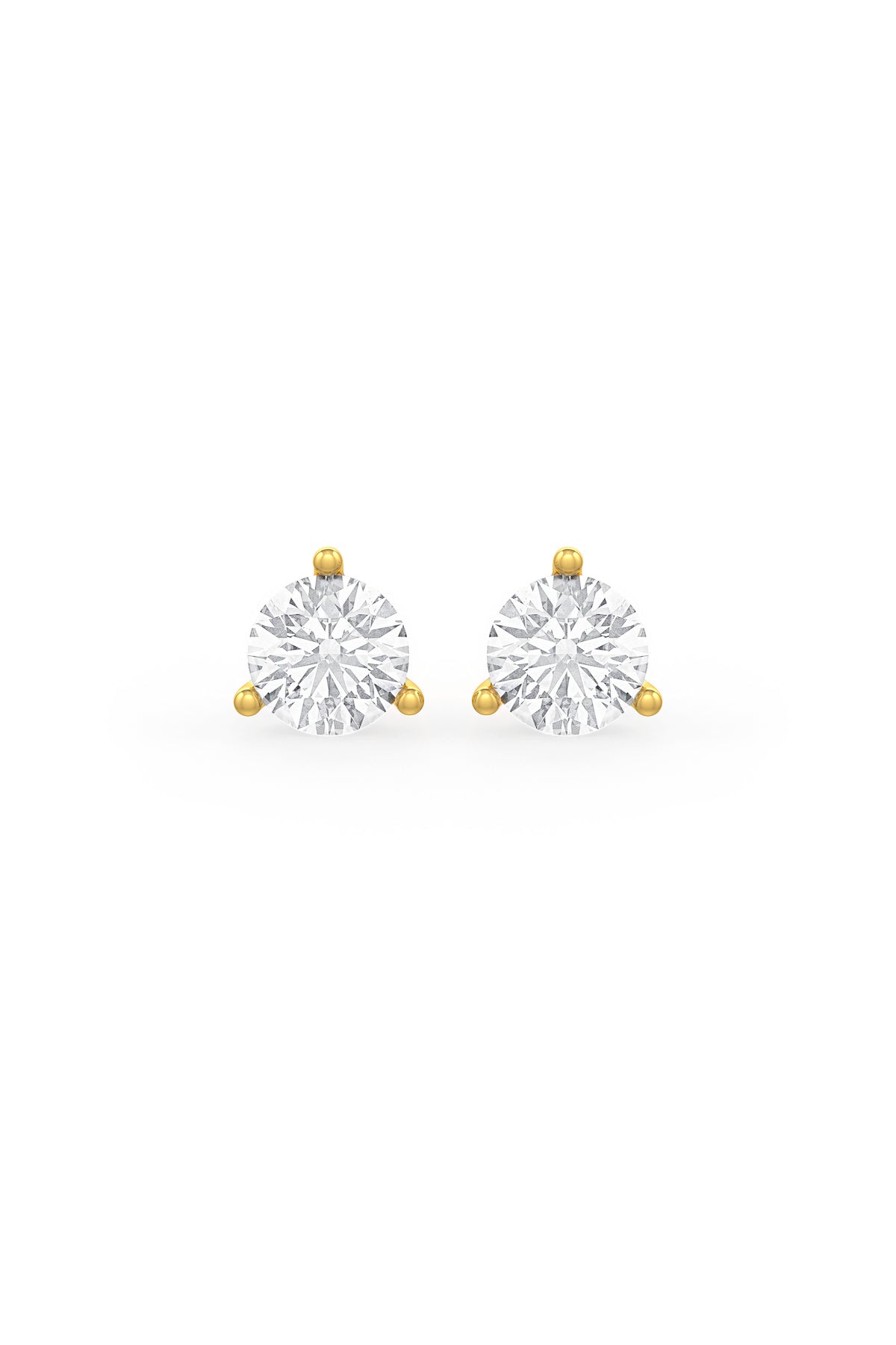 Brilliant Round Shaped 8mm Solitaire Stud Earrings