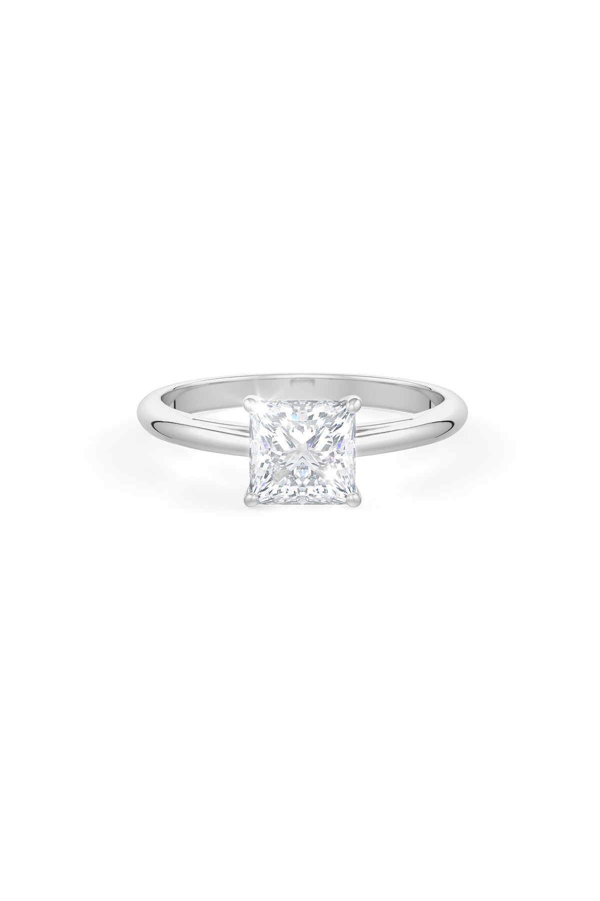 Square Shaped 6x6mm Solitaire Engagement Ring