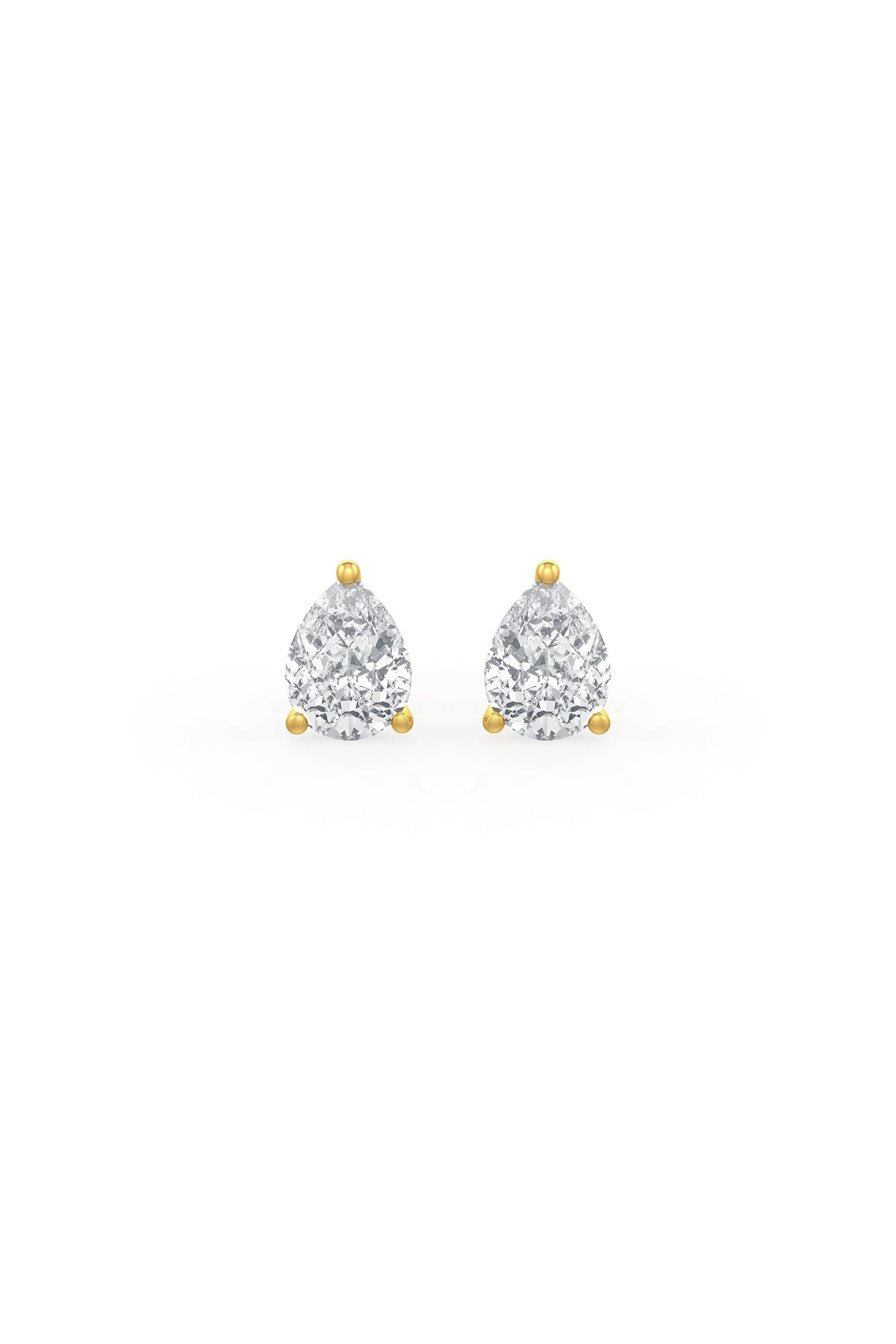 Pear Shaped 6x8mm Solitaire Stud Earrings