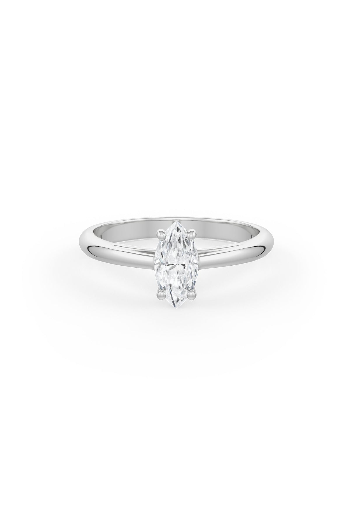 Marquise Shaped 4x8mm Solitaire Engagement Ring