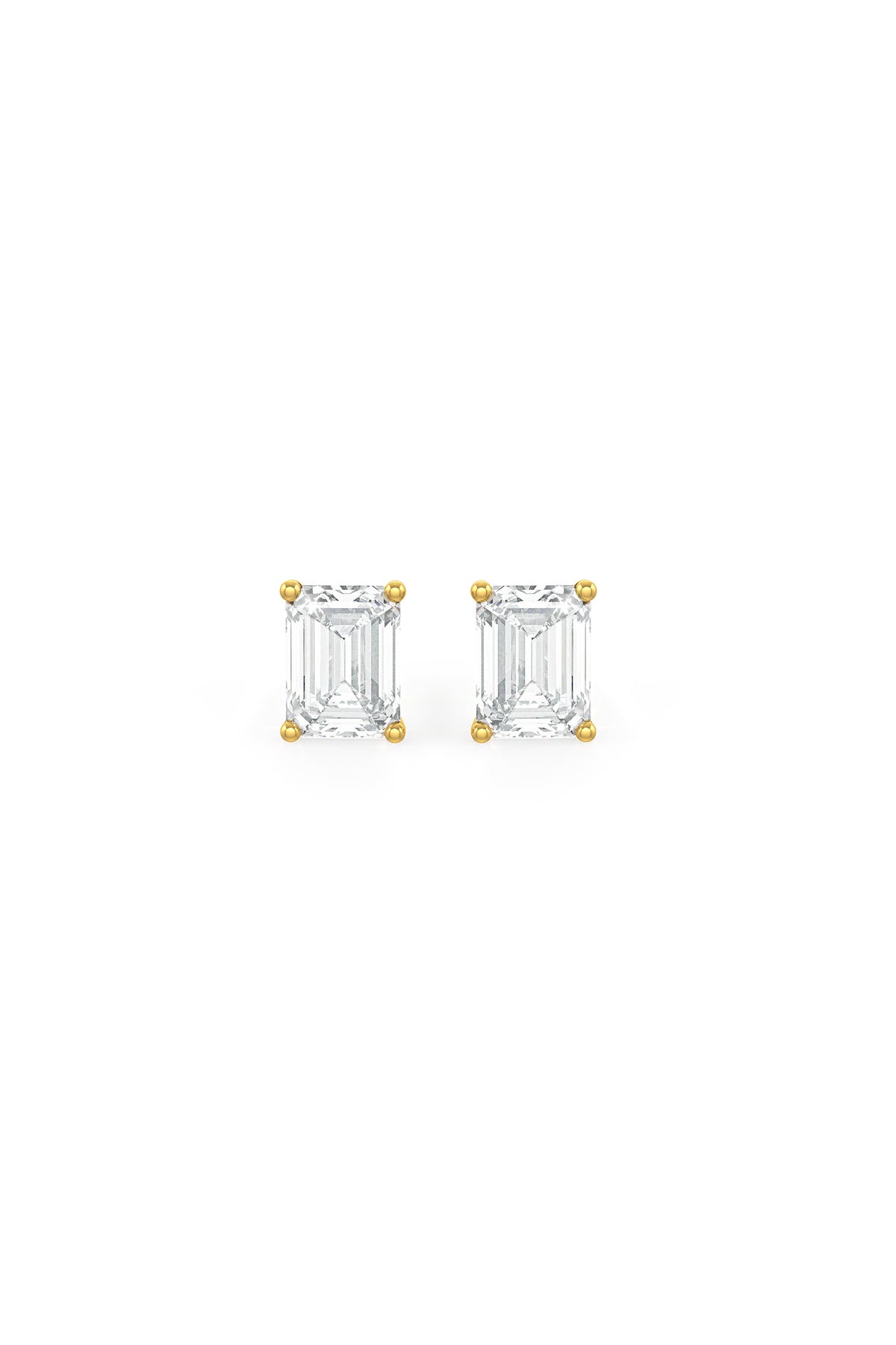 Emerald Cut 6x8mm Solitaire Stud Earrings