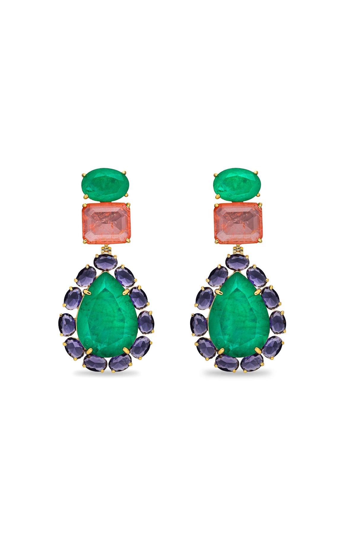 Peacock Paradise Chandelier Dangler Earrings