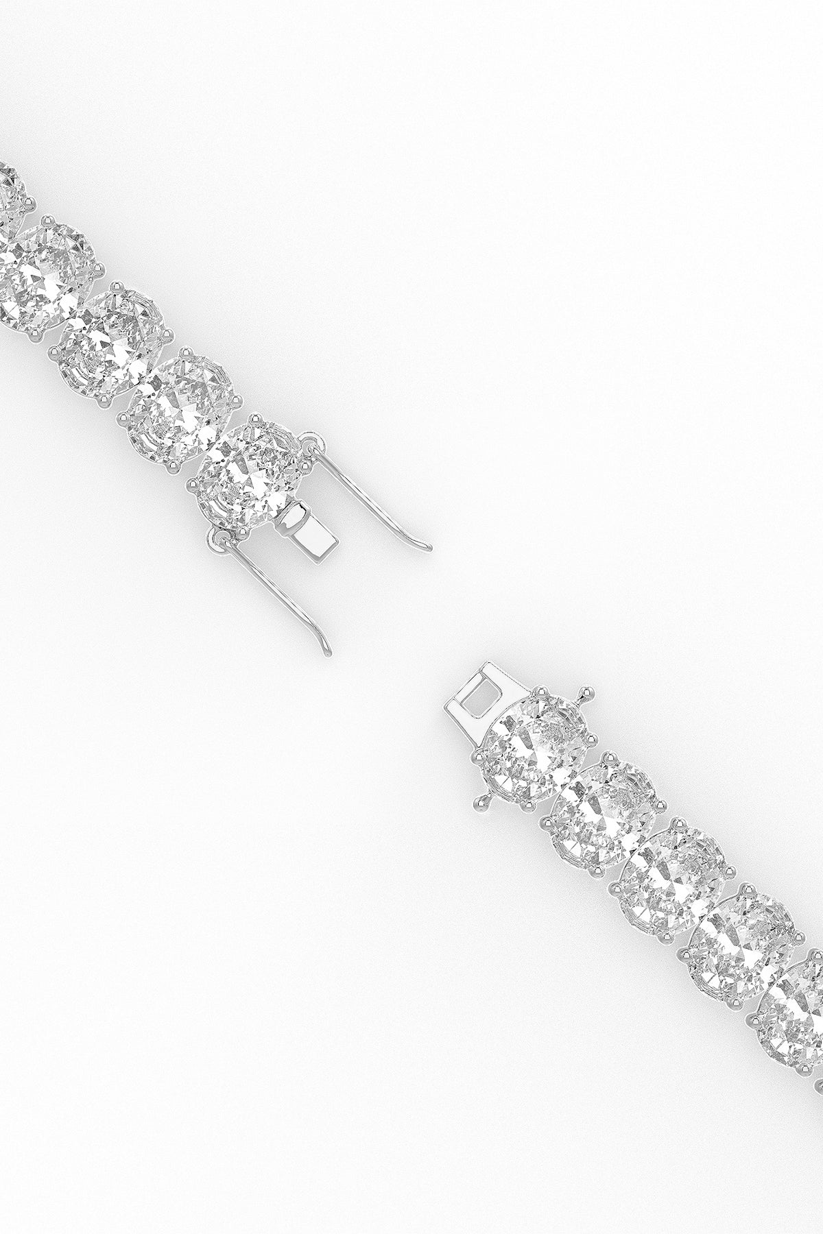 Oval Shaped Solitaire Tennis Bracelet