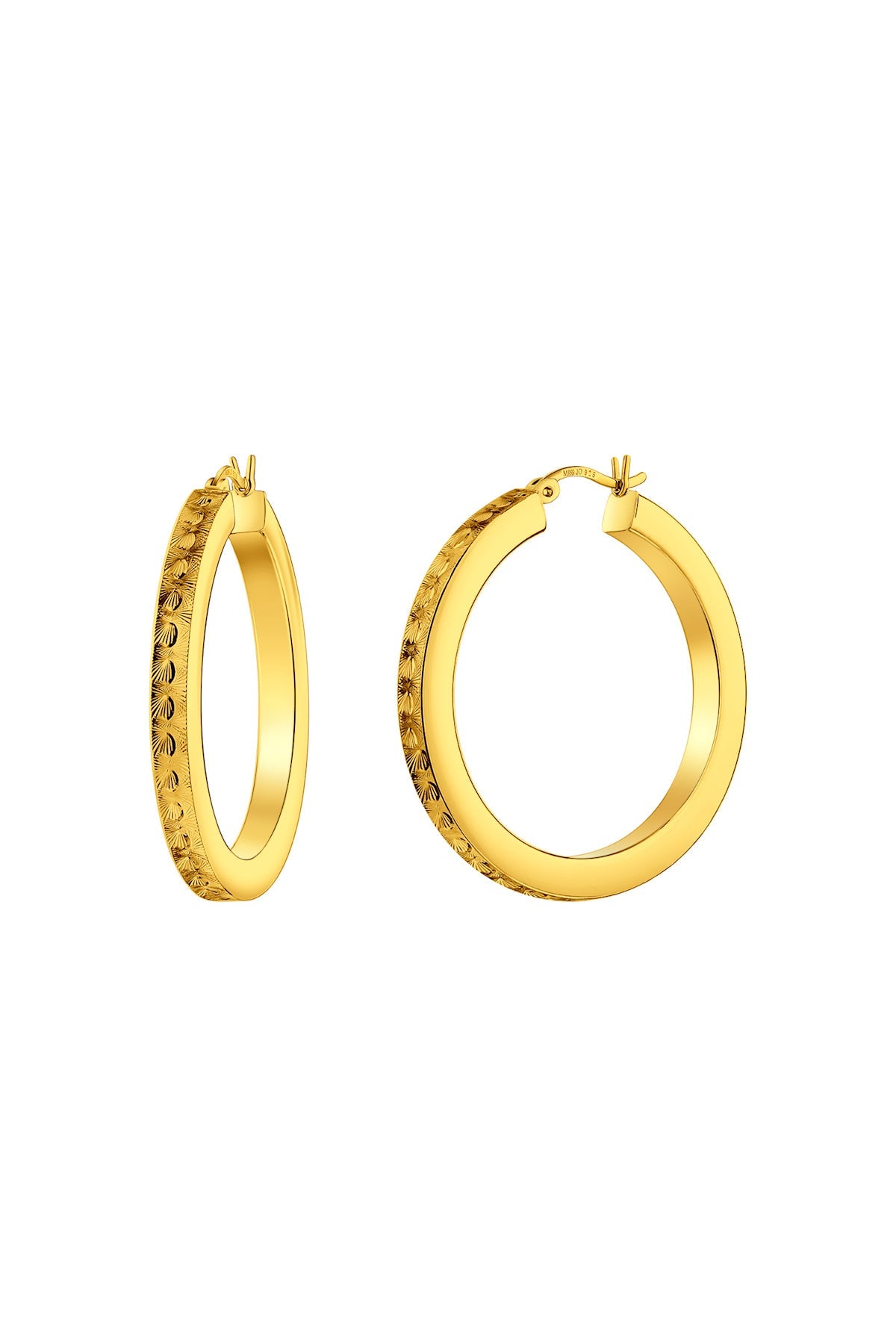 Gold Blossom Hoop Earrings