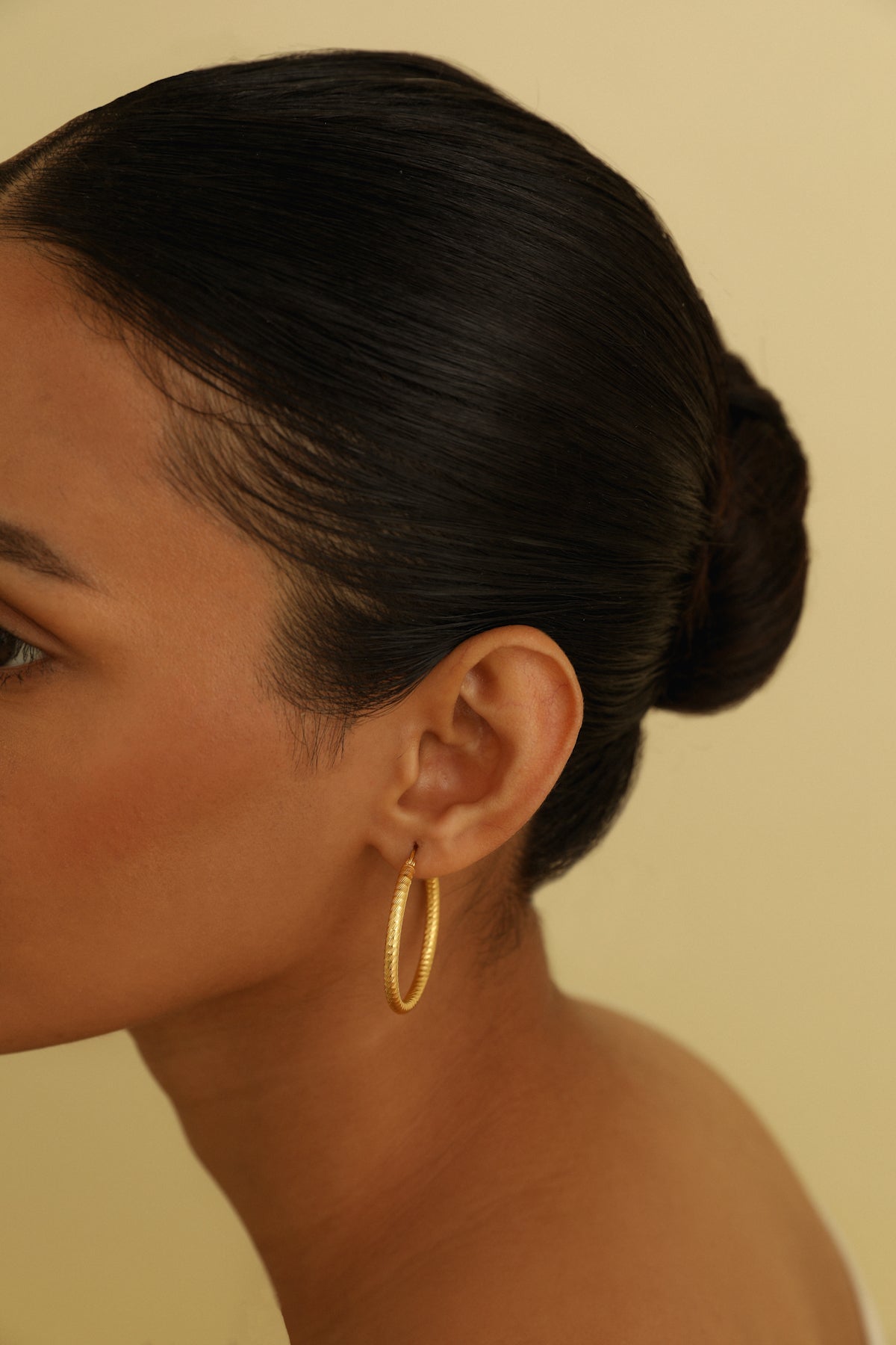 Bold Textured Large Hoop Earrings