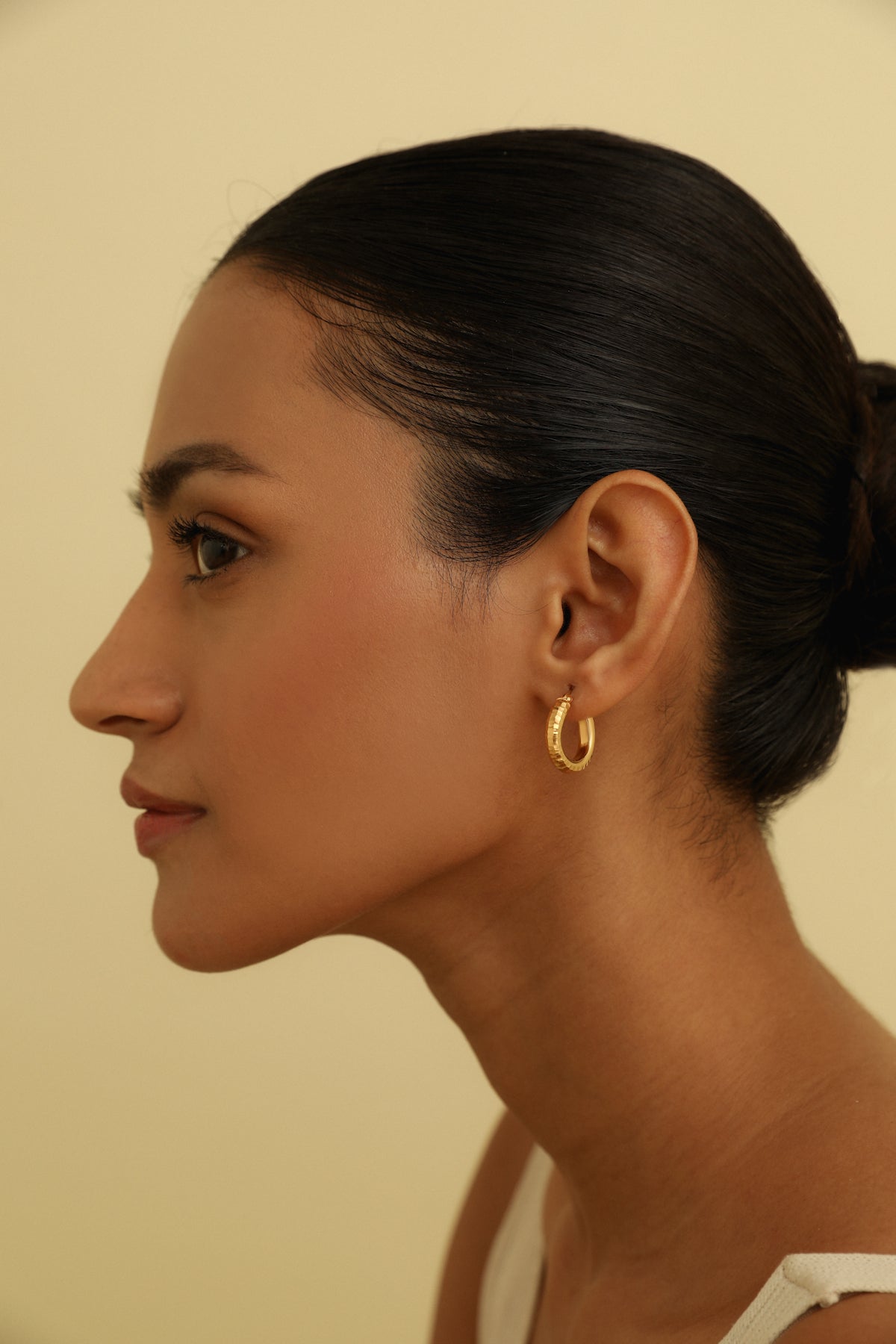 Textured Chunky Small Hoop Earrings