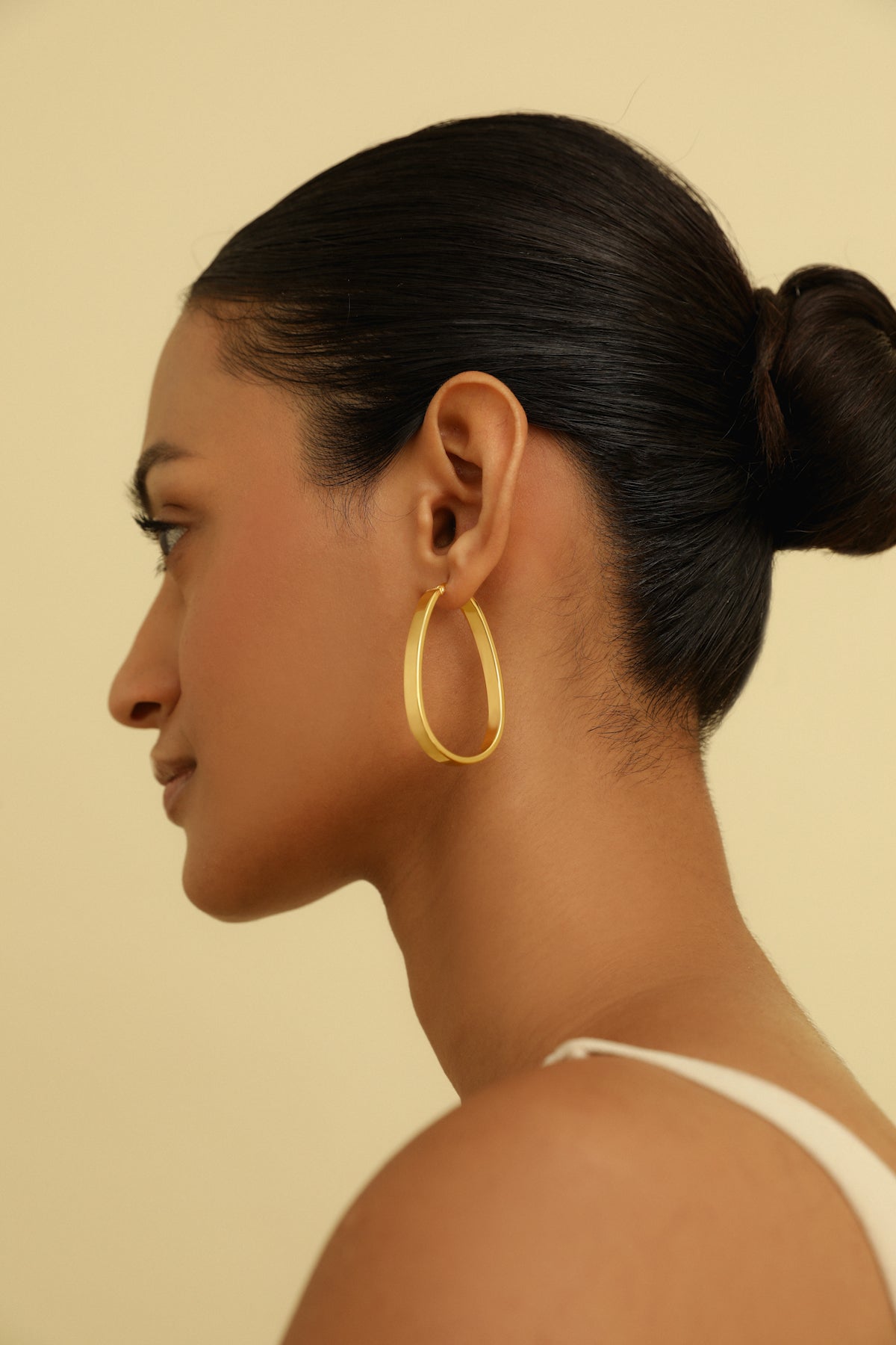 Elliptical Flare Statement Hoop Earrings