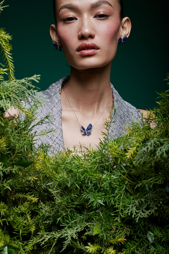 Mystical Butterfly Pendant With Silver Chain