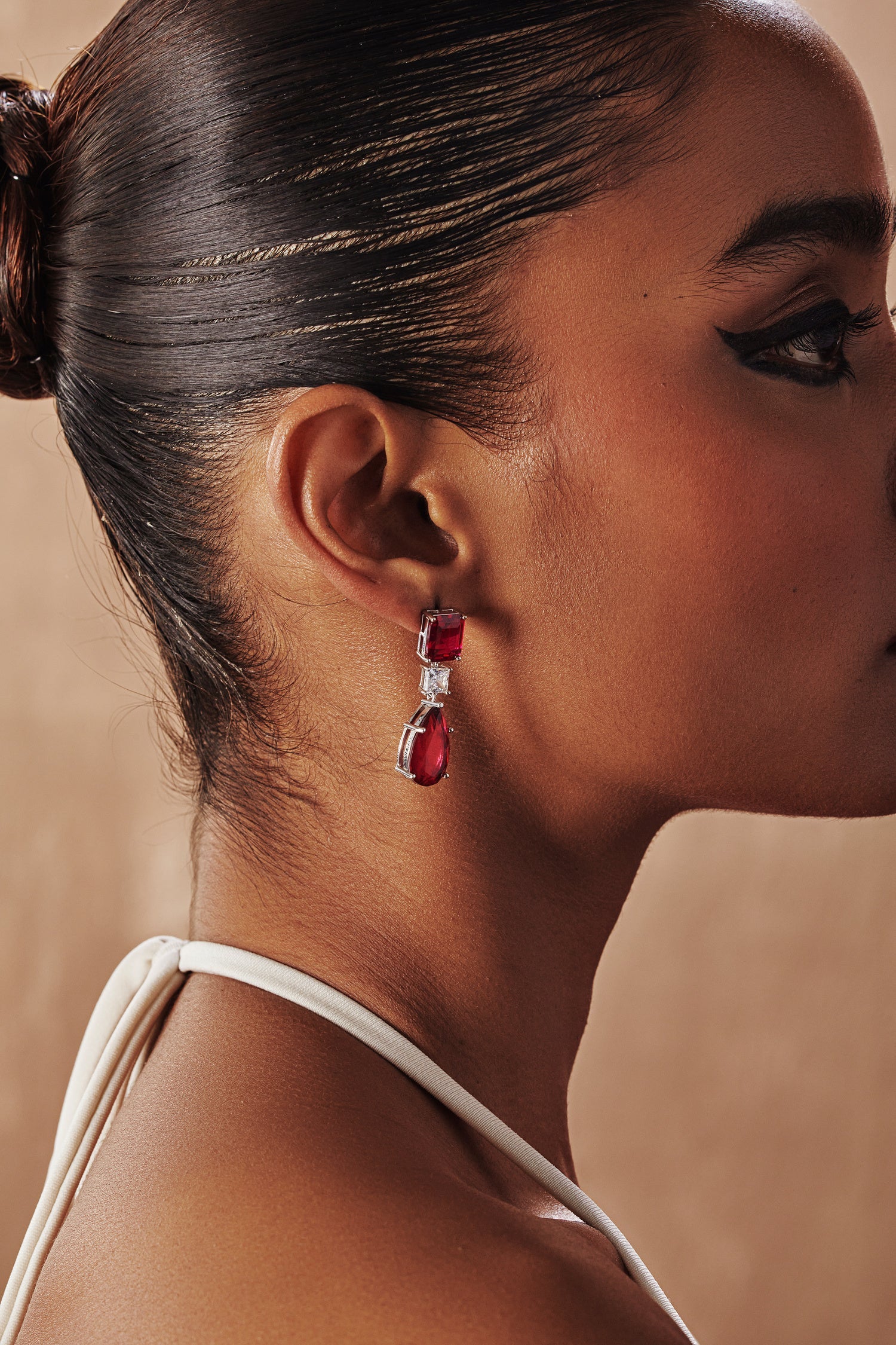 Ruby Tear Drop Earrings