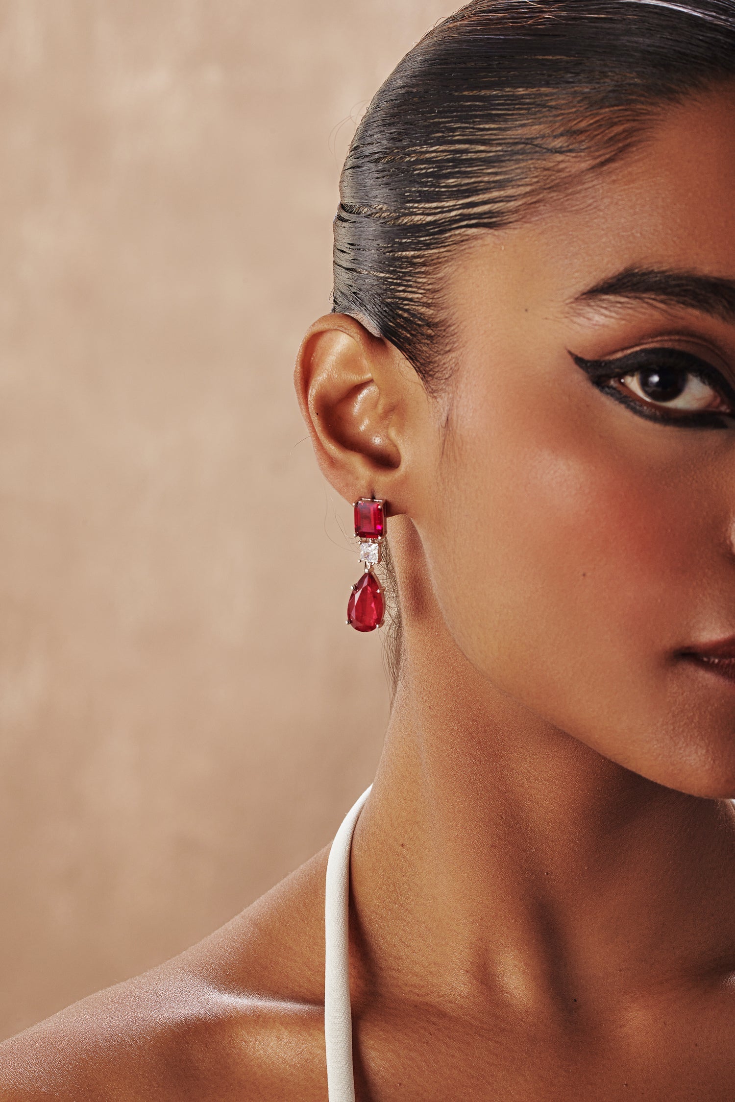 Ruby Tear Drop Earrings