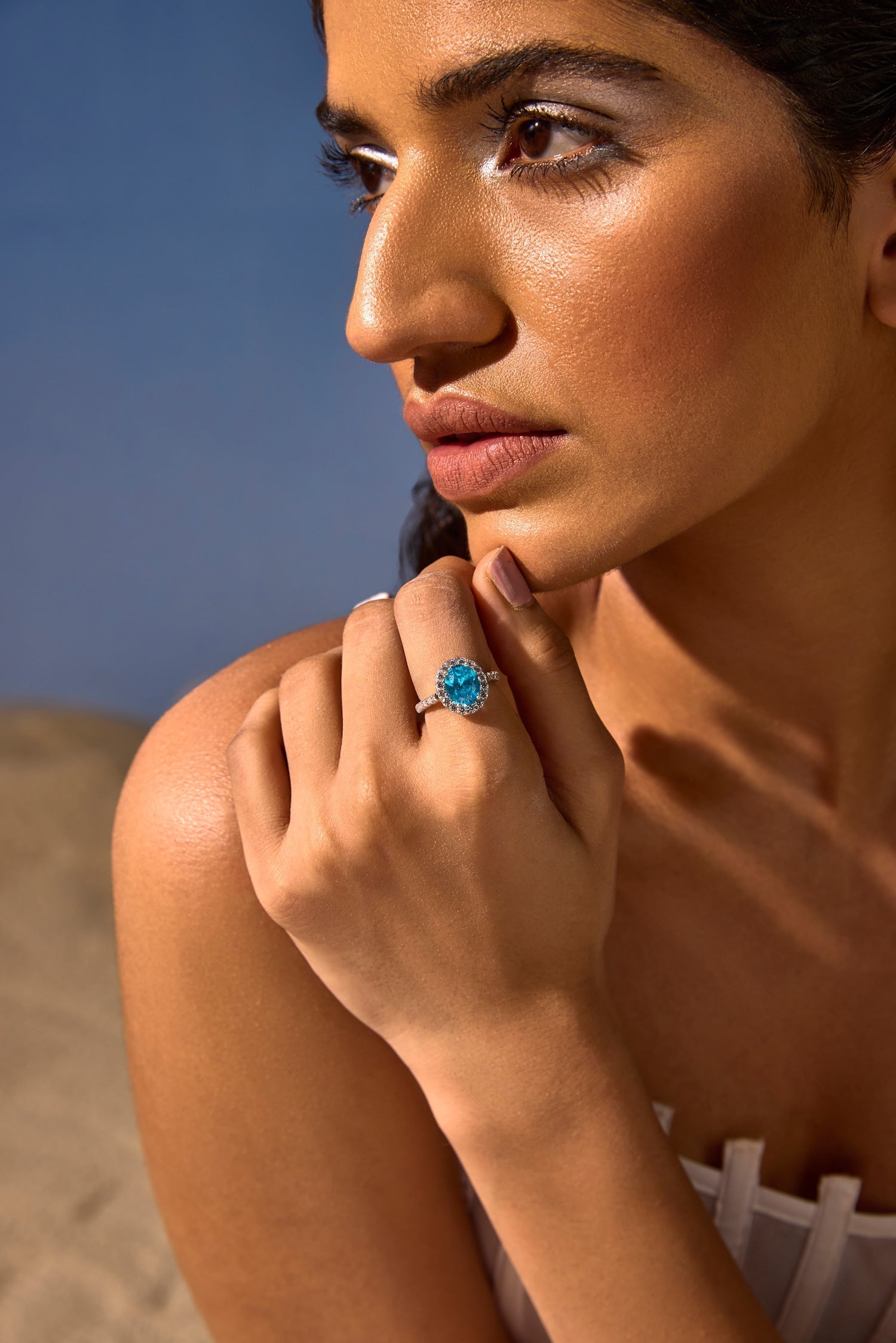 Lavish Pear Aqua Ring