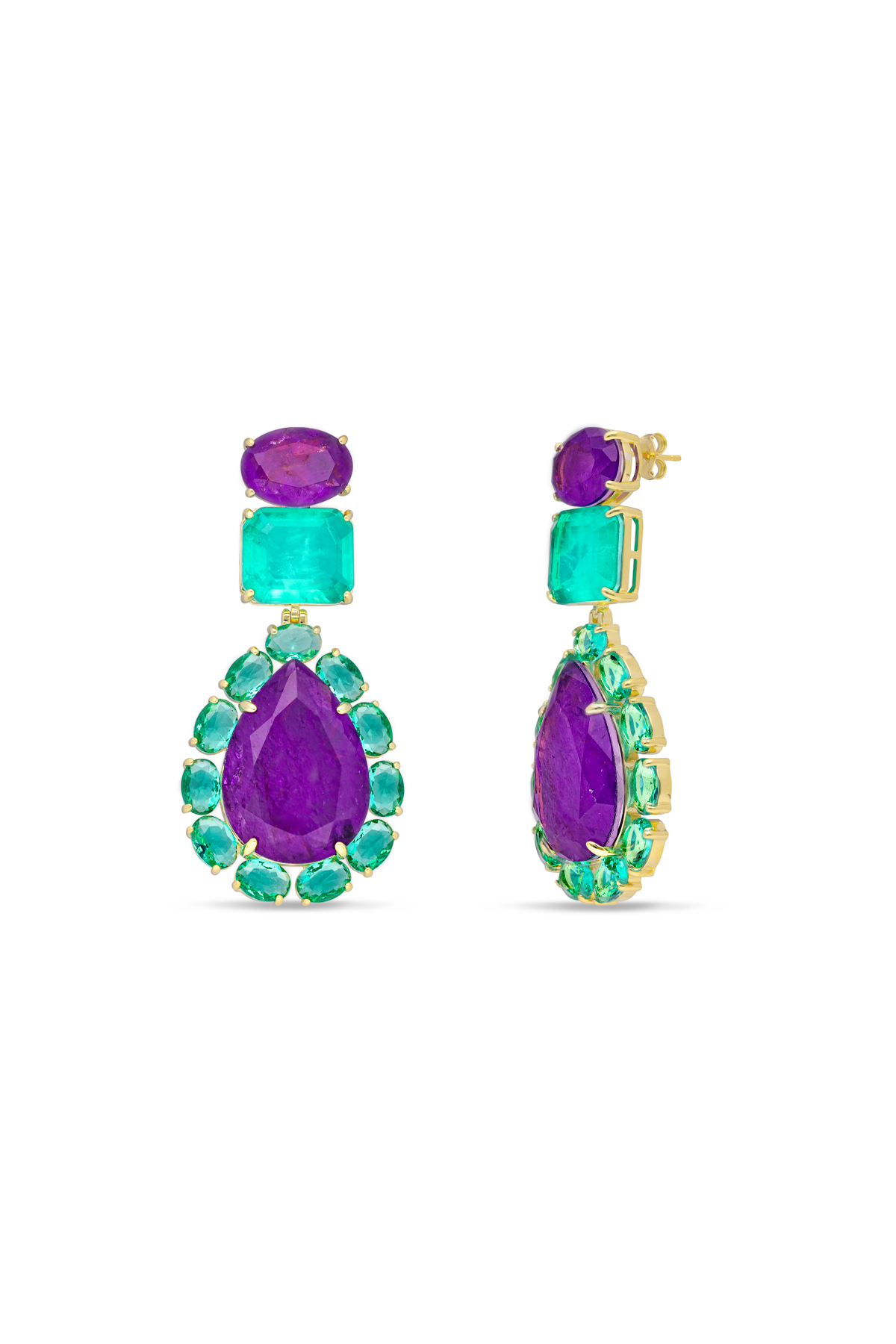 Peacock Paradise Chandelier Dangler Earrings