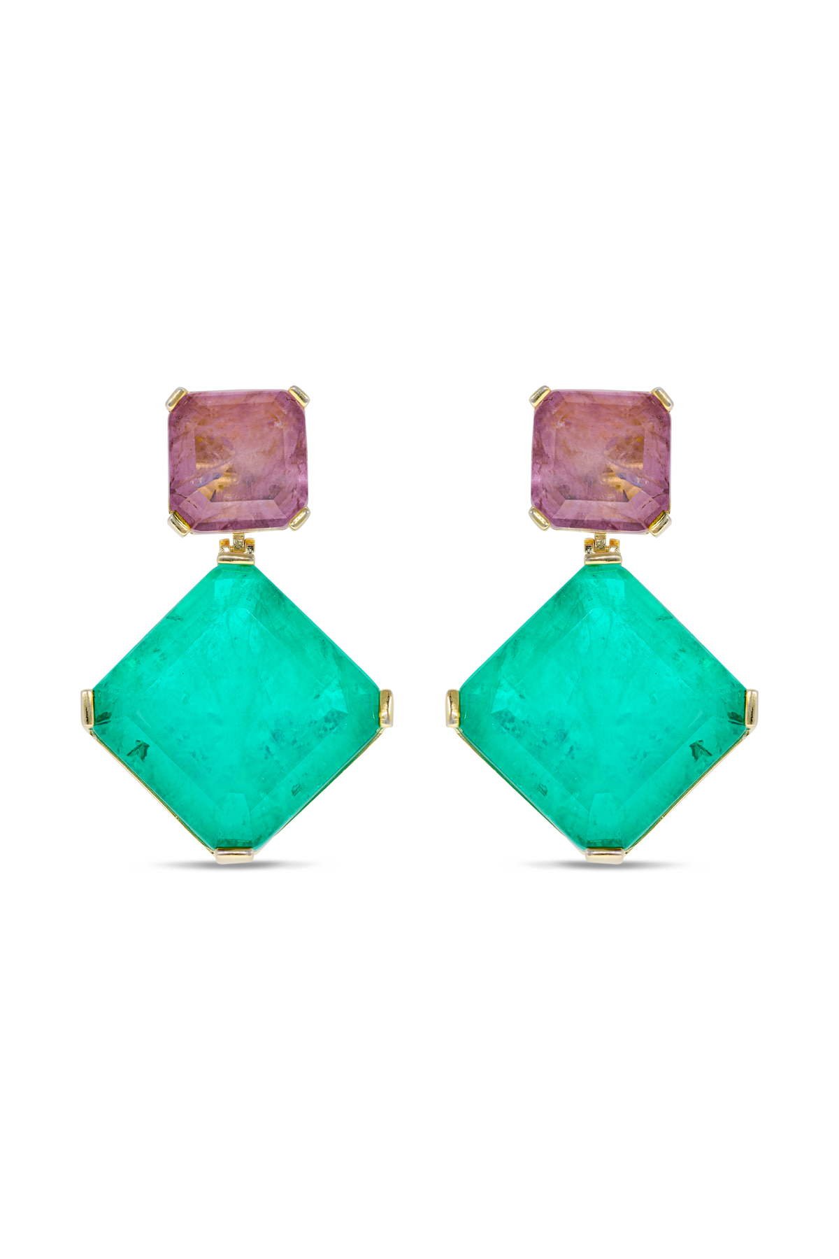 Persian Square Dark Cascade Earrings